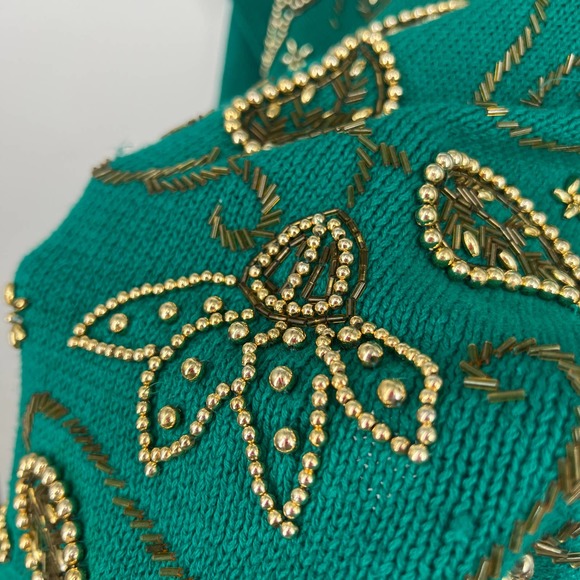 Studio Collection Womens Size Medium Vintage 90s 80s Beaded Sweater Blouse Top - Picture 5 of 9